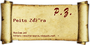 Peits Zóra névjegykártya
